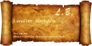 Lendler Borbála névjegykártya